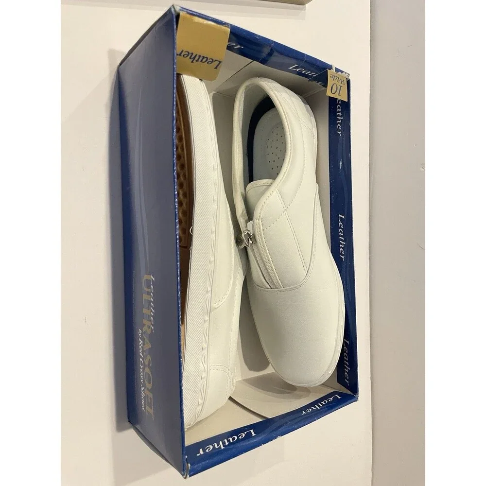Ultrasoft Women’s Zip Up Sneaker By Red Cross Shoes 10W Leather Nursing